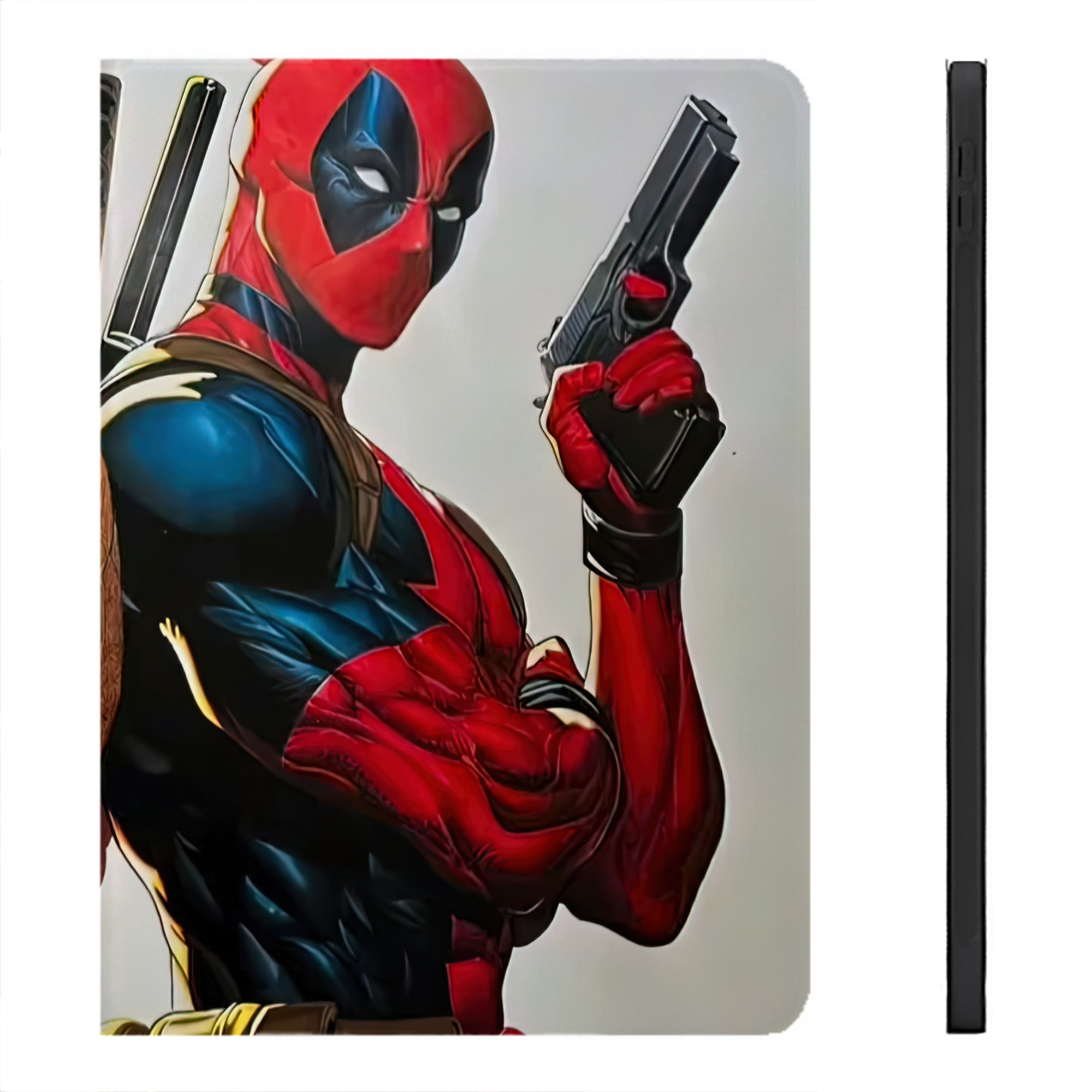 （画像用） Deadpool デッドプール IPadケース ペンホルダー付き ブックスタイルデザイン